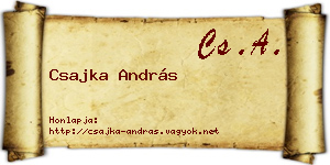 Csajka András névjegykártya