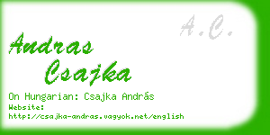 andras csajka business card